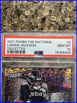 Lamar Jackson 2021 Panini The National Diskettes 09/25 RARE SSP Gem Mint PSA 10