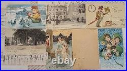 Lot Of 13 1903-07 Some 1 Cent Stamped NEW JERSEY/ France French Etc. POSTCARDs
