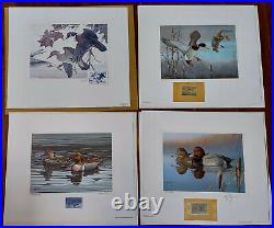 Lot of 12 Ohio duck stamp prints 1982-1993, all #499 with stamps, signed, numbered
