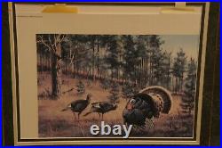 Lot of 2 National Wild Turkey Federation Framed Limited Stamp Prints READ