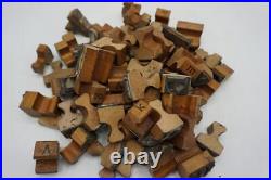 Lot of 80 Rubber Stamp Printing Block Random Letters Antique