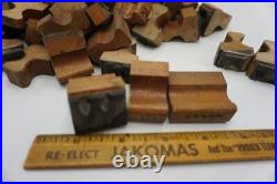 Lot of 80 Rubber Stamp Printing Block Random Letters Antique