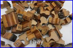 Lot of 80 Rubber Stamp Printing Block Random Letters Antique