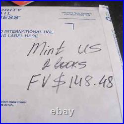 Lot of complete mint US sheets total FV $148 includes printing error