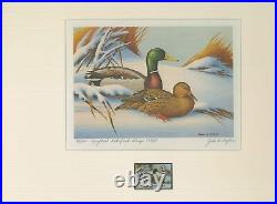 MARYLAND #1 1974 STATE DUCK STAMP PRINT MALLARDS 1st edition by John Taylor