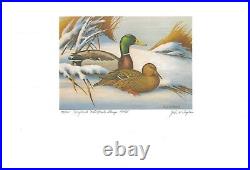 MARYLAND #1 1974 STATE DUCK STAMP PRINT MALLARDS 1st edition by John Taylor