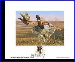 MINNESOTA 2006 STATE PHEASANT STAMP PRINT by Scot Storm color remarque +2 stamp