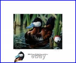 MINNESOTA #26 2003 DUCK STAMP PRINT by John Freiberg color remarque + 2 stamps
