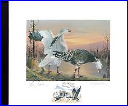 MISSISSIPPI #15 1990 STATE DUCK STAMP PRINT SNOW GEESE Governor Stamp signed #2