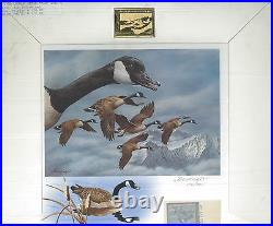 MONTANA #1 1986 DUCK STAMP PRINT CANADA GEESE EXEC EDITION by Joe Thornbrugh