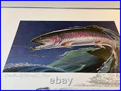 Martin R. Murk, 1979, Wisc, Trout Stamp Print, 44/600, Signed Stamp, 2 Remarks, Mint