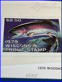 Martin R. Murk, 1979, Wisc, Trout Stamp Print, 45/600, Signed Stamp, 2 Remarks, Mint