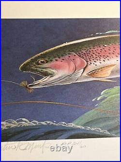 Martin R Murk, 1979 Wisconsin Trout print, A/P 24/60, No Stamp, Mint Condition