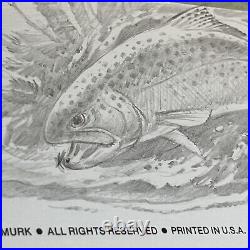 Martin R Murk, Wisc, inland Trout Stamp Print, Signed, Mint Stamp, Remarked. Mint