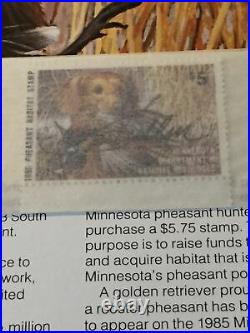 Minnesota Pheasant Print, 999/3685, James Killen 1985, S Stamp. Mint Condition