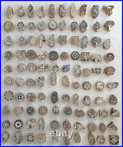 Mixed Design and size Wooden Textile Stamps Indian Printing Blocks lot 500 PC
