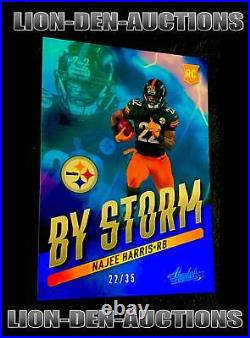 Najee Harris 2021 Absolute Football Blue Parallel By Storm Rc Jersey# 22/35 1/1