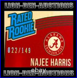 Najee Harris 2021 Chronicles Donruss Optic Draft Picks Rr Ruby Red Ref Rc 22/149