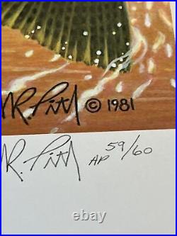 Nick R Pitl, 1982, Wisc Trout, A/P 59/60, Signed Stamp, Pencil Remark, Mint Item