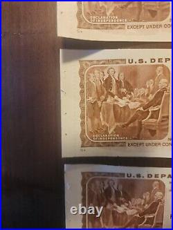 Off centered Error USDA $1.00 Food Stamps identical Serial numbers tilted print