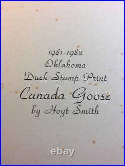 Oklahoma Duck Stamp Print, 1981-82, Oklahoma, Hoyt Smith, In Folder, Mint Stamp