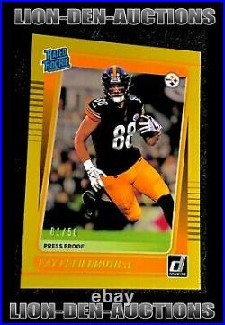 Pat Freiermuth 2021 Donruss Rated Rookie Gold Press Proof Sp Rookie 1/50 Nfl# 88