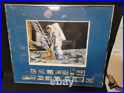 Paul Calle Signed Conquest of Space Astronaut Lithograph Stamps Franklin Mint