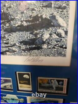 Paul Calle Signed Conquest of Space Astronaut Lithograph Stamps Franklin Mint