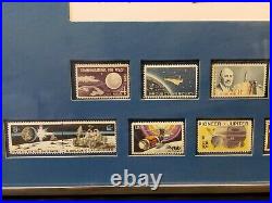 Paul Calle Signed Conquest of Space Astronaut lithograph Stamps Franklin Mint