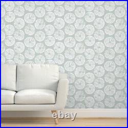 Peel-and-Stick Removable Wallpaper Coastal Block Print Stamps White Mint Soft