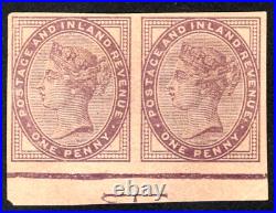 Qv Nice Mint 1d Lilac Pair Of Plate Proofs On Buuf Paper