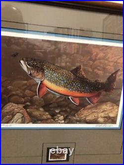 RARE 1991 FIRST OF STATE PA Trout Print & Stamp Pennsylvania
