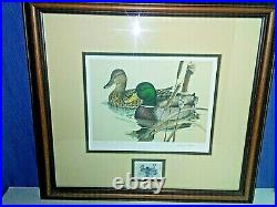 RARE FRAMED 1981 TEXAS DUCK STAMP & PRINT Signed& Numbered LARRY HAYDEN PENCIL
