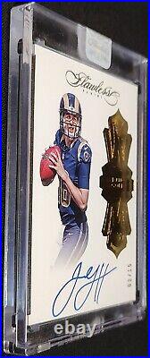RC AUTO #'d /15 JARED GOFF ROOKIE AUTOGRAPHS GOLD? PANINI SEALED? 2016 Flawless