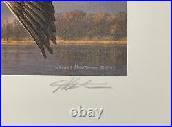 RW62 1995 Federal Duck Stamp Print JIM HAUTMAN with STAMP! #213