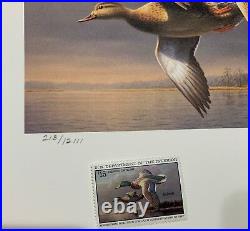 RW62 1995 Federal Duck Stamp Print JIM HAUTMAN with STAMP! #213