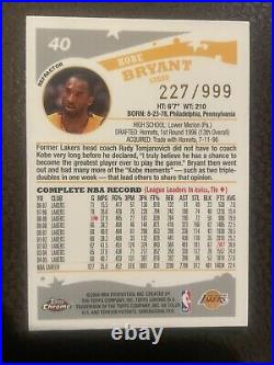 Rare 05-06 Kobe Bryant Topps Chrome #d /999 SP Refractor Los Angeles Lakers Hot