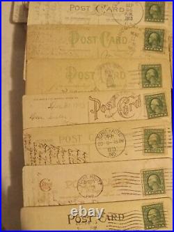 Rare Stamps Undefaced & Defaced On Vintage Postcards