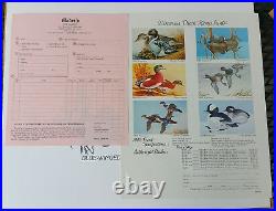 Rockne Knuth First Day signed Wisconsin Duck Stamp Print, withmint stamp, 1983