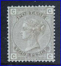 SG154 4d Grey-Brown Plate 17 Surface Printed Stamp Position GC mint Condition