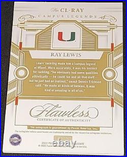 SSP AUTO #'d /25 RAY LEWIS Campus Legends? ON CARD AUTO? 2022 Panini Flawless