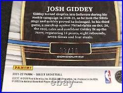 SSP RC #3/10 JSY # JOSH GIDDEY GOLD FLASH PRIZM? TRUE ROOKIE #58 2021-22 Select