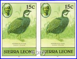 Sierra Leone 1983 Quail/Birds/Nature IMPERFORATE & Print Error pair (n22057)