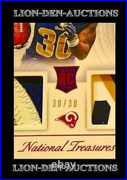 Todd Gurley 2015 National Treasures Red Duel RPM Sp Rookie Jersey# 30/30 1/1