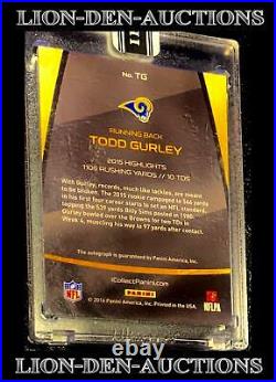 Todd Gurley 2015 Panini Private Signings Refractor Rookie Stamped 1/1 Super Rare
