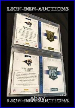 Todd Gurley (2) 2015 Playbooks Gold & Silver Relic Auto RC's 30/99 & 030/199 1/1