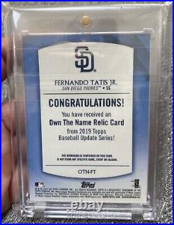 True 1/1 Game Used Fernando Tatis Jr Rookie Jersey Letter A 2019 Topps Padres