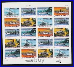 US 3091-95b Riverboats Special Printing Mint Stamp Sheet SCV $180