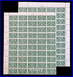 US BOB #QE2, QE2a 1940,55 15c Special Handling Wet/Dry Print Sheets of 50 (2) MNH