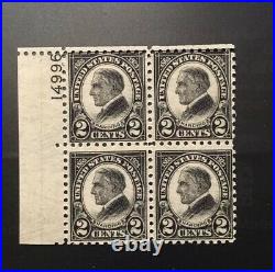 US Rotary Press Printing Issues Scott #612 2c Harding Block of 4 M NH OG $500 F